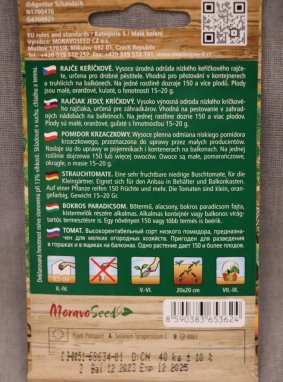 Rajče keříčkové balkonové oranžové VENUS